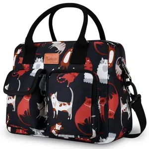TIAN QIN Lunch Box for Women, Insulated Lunch Bag for Women with Adjustable Shoulder Strap, Cute Lunch Tote Bag for Work, Picnic, Camping, Cute Bento Bag, Durable Insulated Bag, Durable Lunch Bags