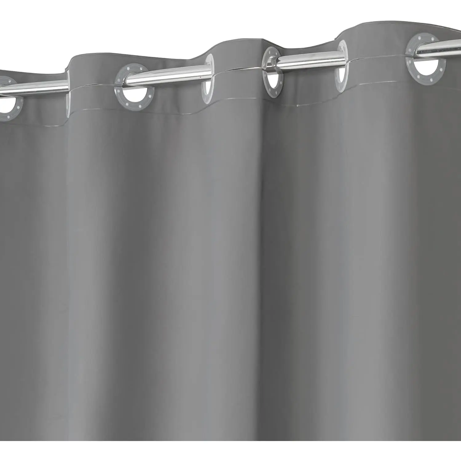 No Hook PEVA Shower Curtain or Liner - 8G Heavy Duty Grey Bathroom Shower Curtain No Hooks Required,  Plastic & PVC Free, Standard Size 71 x 74, Dark Gray