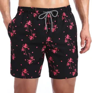 Mens Swim Trunks Quick Dry Beach Shorts Mesh Lining Swimwear Bathing Suits with Pockets outdoor board shorts red swimming Spandex Sports