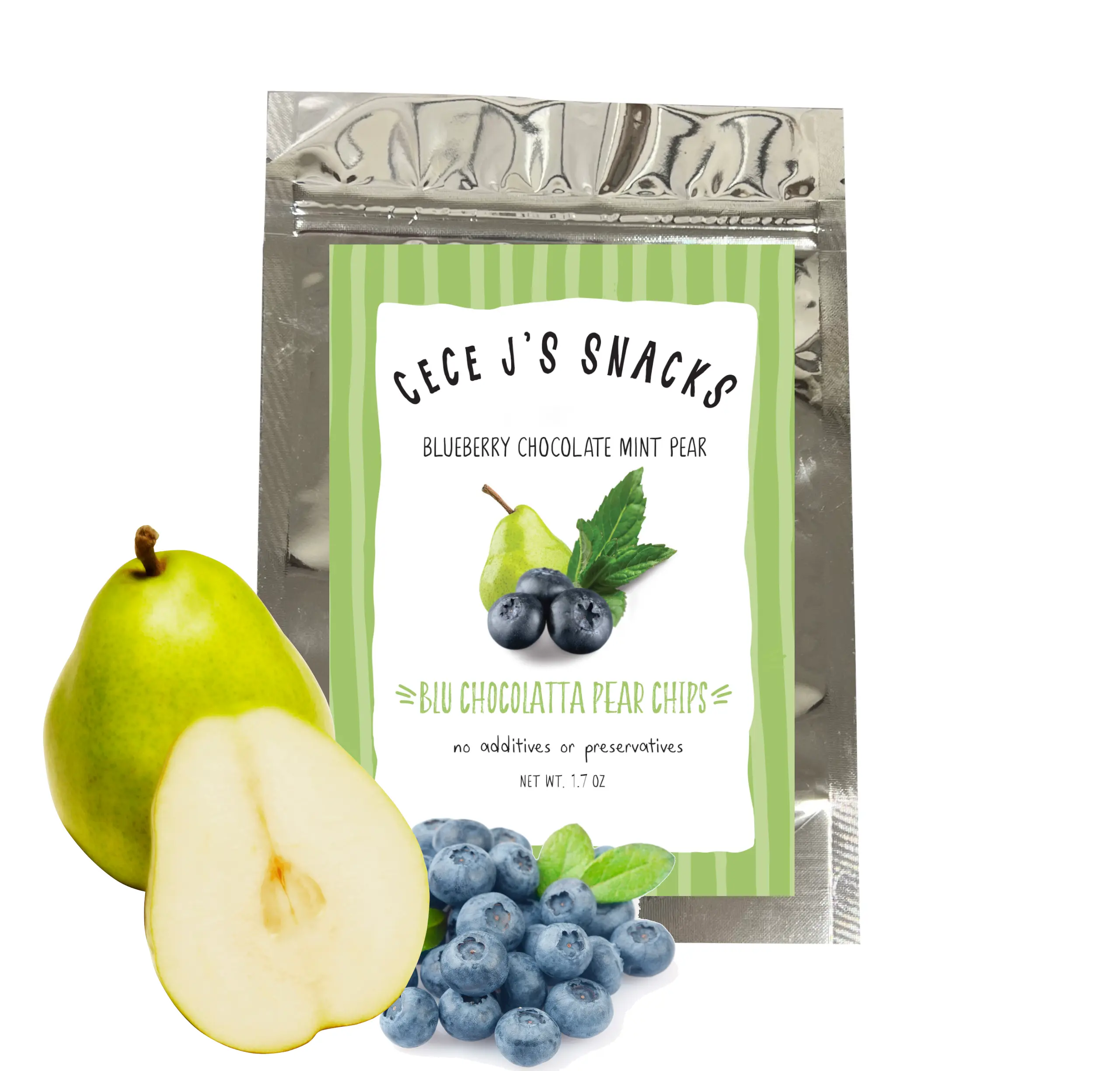 Blu Chocolatta Pear Chips Snack Natural Crunchy Crispy