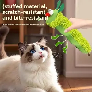 Interactive Catnip Caterpillar Toy - Durable Plush Pillow for Self-Play & Boredom Relief, Soft Kitten Chew Toy with Crinkle, Fun Enrichment Gift for Indoor Cats