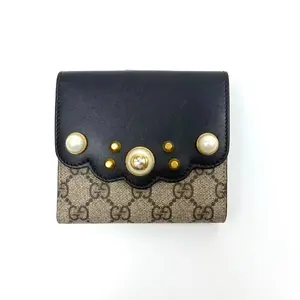 Pre-owned GUCCI canvas Mini Bags Mini Purse Leather and Construction, Pearl Decorations