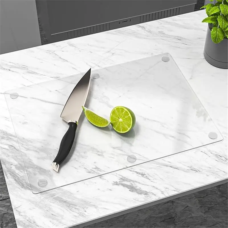 13.8 x 9.8in Acrylic Cutting Board, 3mm Transparent Anti-Slip Clear Cutting Boards for Kitchen Counter, Thickened 3mm Counter Cutting Boards for Kitchen Essential Tools of Home, Apartment