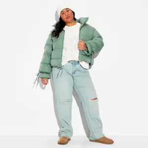 Women's Bow Puffer Jacket - Wild Fable Green 2X