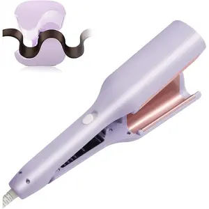 Wave Curling Iron, Anti-Scald Hair Crimper, 2 Barrel Ionic Wavy Hair Curler for Women, 2 inch Fast Heating Curling Wand, 4 Temp Ceramic Hair Waver, Crimper Hair Iron for Wide Deep Waves