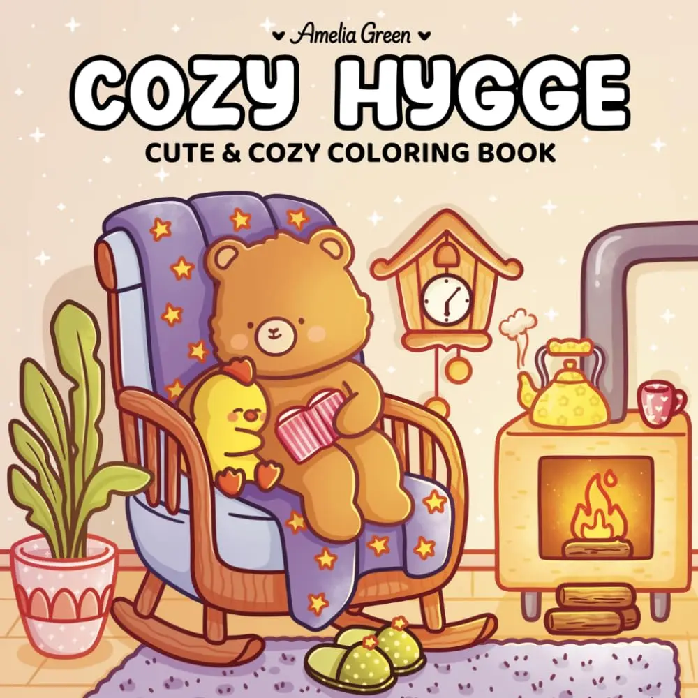 Cozy Hygge: Cute & Cozy Coloring Book for Adults and Teens