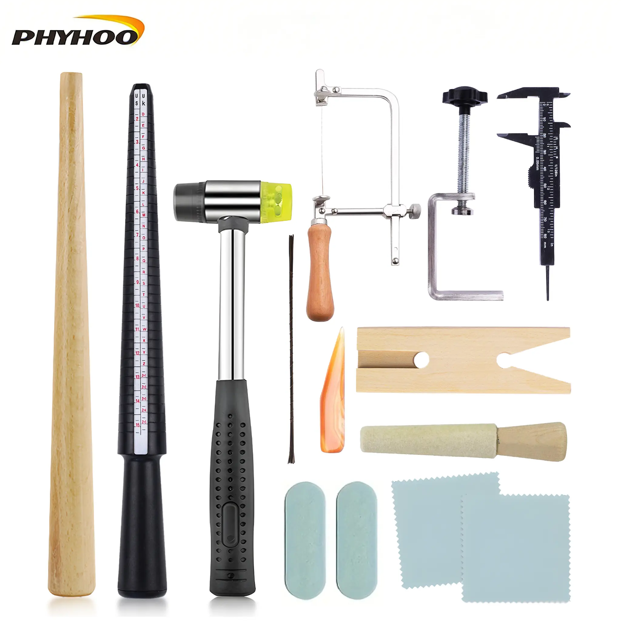 Beginner-Friendly Complete Ring Making Tool Kit - Adjustable Jewelry Piercing Saw, Mandrel, Dual-Head Rubber Mallet, Digital Caliper for Accurate Sizing, Compact, for DIY Jewelry Makers, Eliminates Separate Tool Buys, Choking Hazard Small Parts