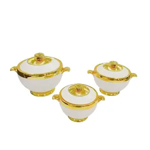 Hot Arabic Style White-Gold Food Warmer (Set of 3)