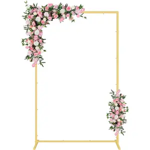 Wedding fashion arch background frame, (3.9, 5.2, 6.6 feet) suitable for background decoration frames such as weddings, birthdays, parties, baby showers, and photography (gold, 3.9*6.6)