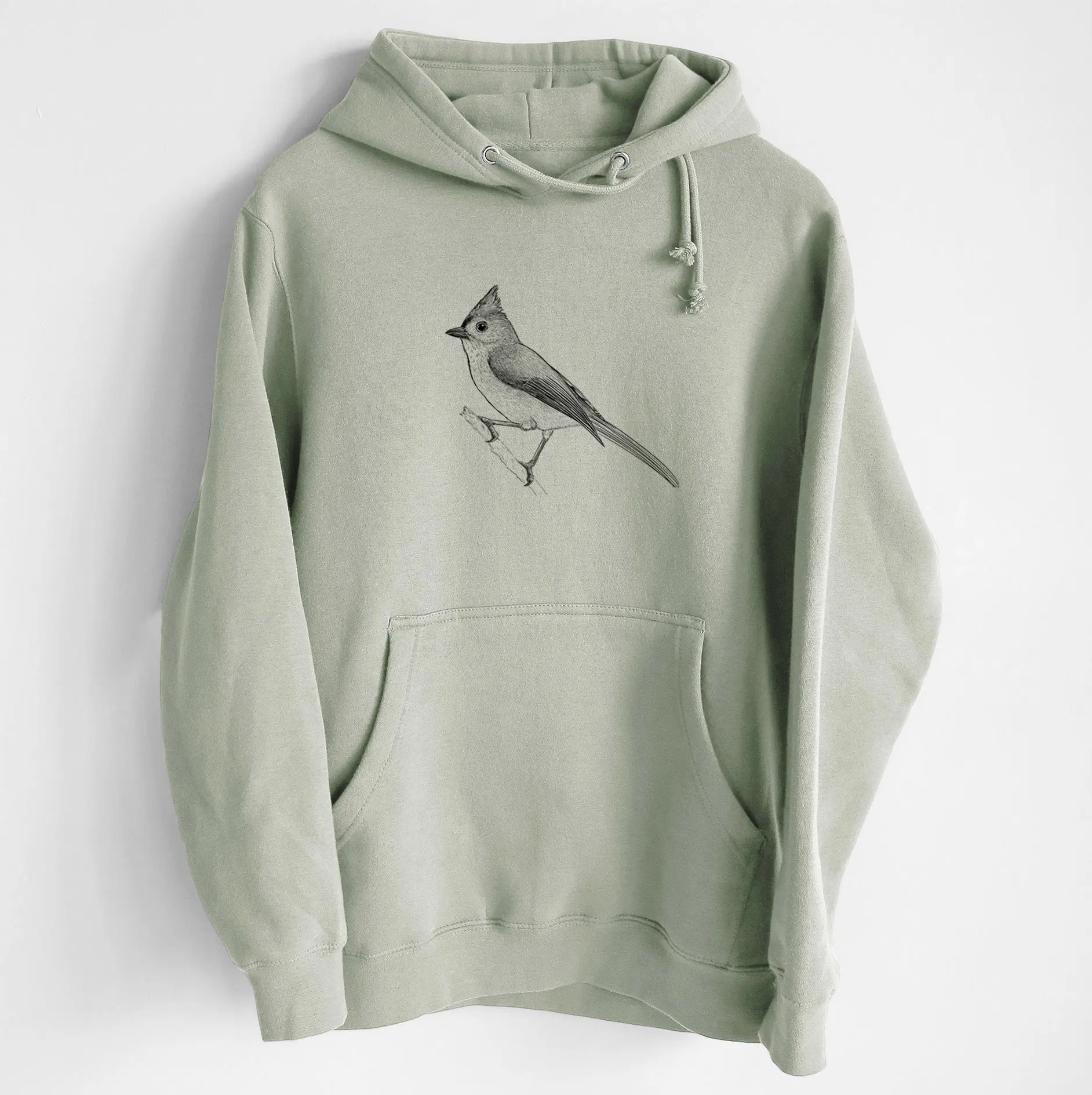Tufted Titmouse - Baeolophus bicolor - Heavyweight Fleece Hoodie