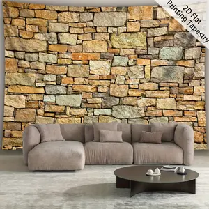 1pc - Extra Large Brick Wall Tapestry - HD Digital Print Polyester Fabric, Rustic Stone Texture, No Installation Required, Perfect for Living Room Decor, Brick Wall Decor