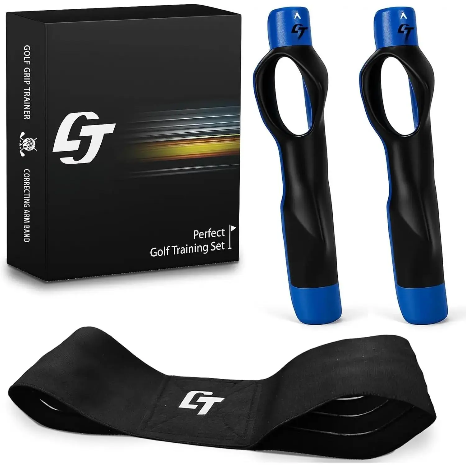 Golf Grip Trainer 2 Pack with Swing Correcting Arm Band, Golf  Aid, Golf Grip Kit,Grip Trainer Golf Club to Help  Correct Hand Position Cango Gear