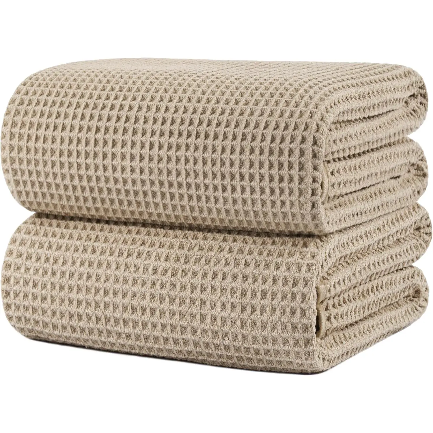 430 GSM Microfiber Quick Dry Lint Free Bath Sheet, 70 x 35 in, Set of 2 (Waffle Weave)