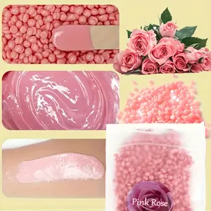 Brazilian Wax Beads Rose Scent Pain-Free Hard Wax Hair Removal Full Body Use Face Armpit Bikini Leg Gentle Cool Depilation