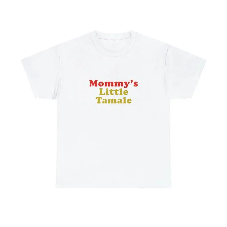 Men's Unisex Funny Quote Short-Sleeve T-Shirt, Mommy's Little Tamale Graphic Crew Neck Top, Soft Fabric Casual Menswear, Machine Washable, Shortsleeve, Cotton, T-Shirt Top, Funny Slogan, Clothes, Tshirt, 3Xl, Round Neck, Mommy Tamale