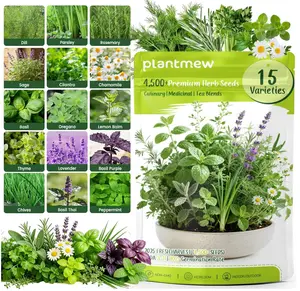 Herb Seeds 15-Pack – 4,500+ Non-GMO Heirloom Seeds for Planting – Indoor & Outdoor Herb Garden Kit with Basil, Cilantro, Rosemary, Thyme, Dill, Sage – Medicinal & Culinary Herb Seeds Variety Pack