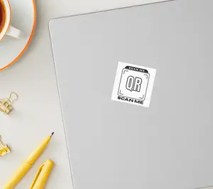 Black and White Simple QR Square Sticker 1 inch