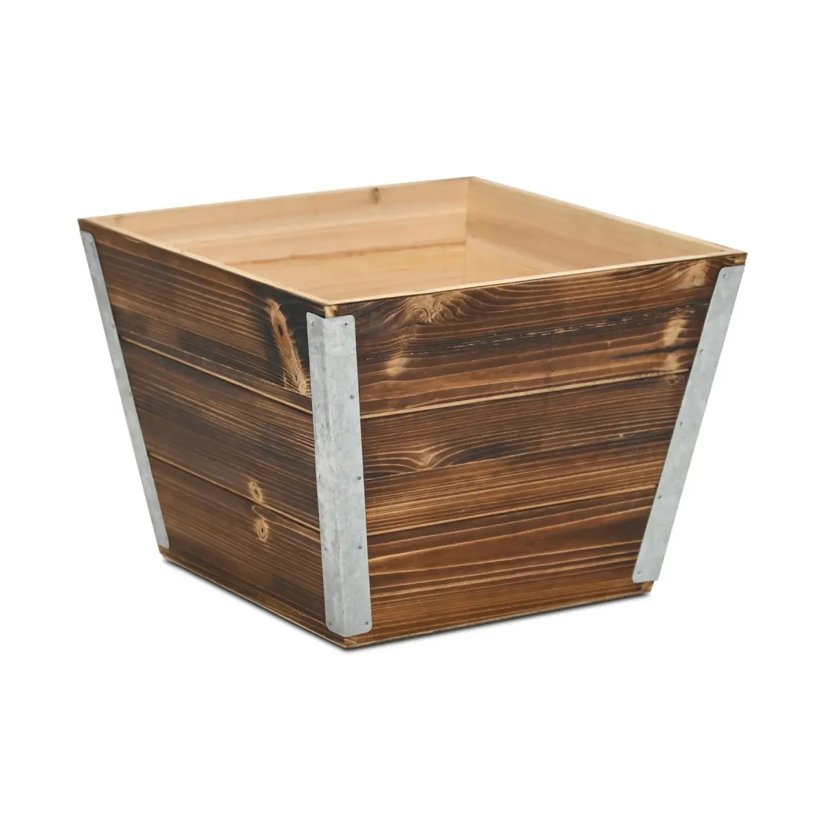 Cheungs 6163BR-M Cavorn Tapered Square Planter Bucket, Brown - Medium