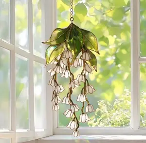 Acrylic Lily Of The Valley Suncatcher, Acrylic Wildflower Window Hanging Decor, Floral Glass Ornament, Botanical Garden Sun Catcher, Spring Home Decor, Birth Flower Gift For Mom, Gift For Her