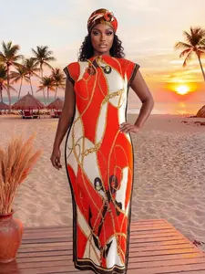 Women's Striped Casual Long Dress Set, Slim-Fitting Moo Moo Robe & Scarf, Beach Sun Protection Shawl, All Seasons Fashion
