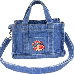 Trendy Mini Denim Crossbody Shoulder Mushroom Bags