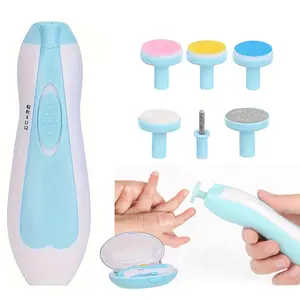 6 in 1 Baby Nail Trimmer Electric, & Trimmer Kit for Toddler & Adults - Portable Grooming Set with 4 Attachments for Manicure & Pedicure