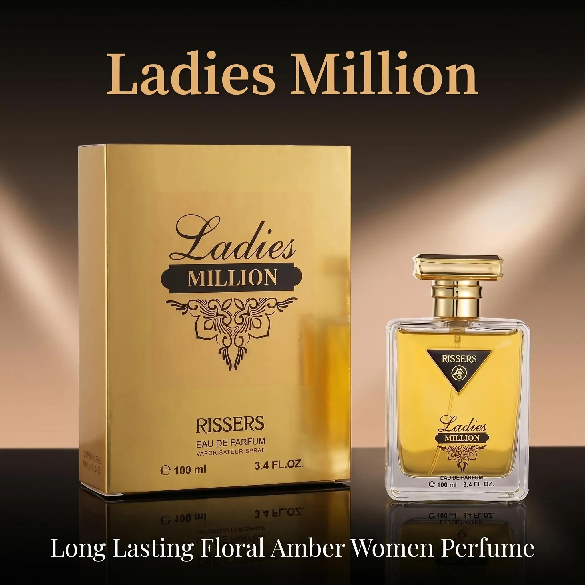 Women's Designer-Inspired Dupe Eau de Parfum Spray, 100ML Long-Lasting Fragrance with Raspberry Lemon Neroli, Jasmine Orange Flower Gardenia, Honey Patchouli Amber Vanilla, Elegant Paper Gift Box (TikTok Viral Perfume Para Mujer)