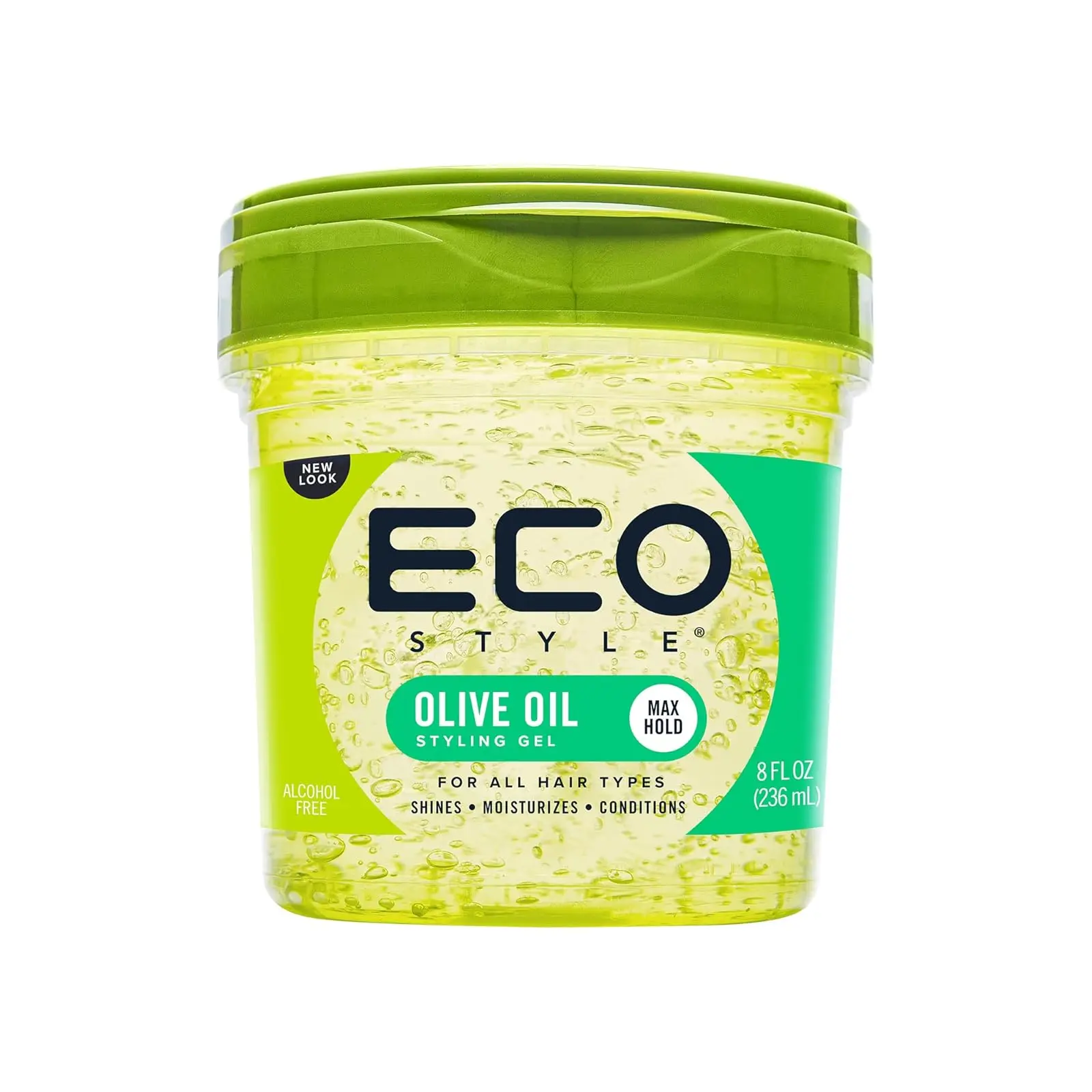Eco Style Olive Oil Hair Styling Gel - 8 oz Hydrating Scalp Care Routine Essential, Frizz Tamer, Split End Repairer, Nourishing Weightless Long Lasting Hold, Ideal for Natural Hairstyles & Defined Curls (Hair Care Tips Included), Haircare, Plant Based