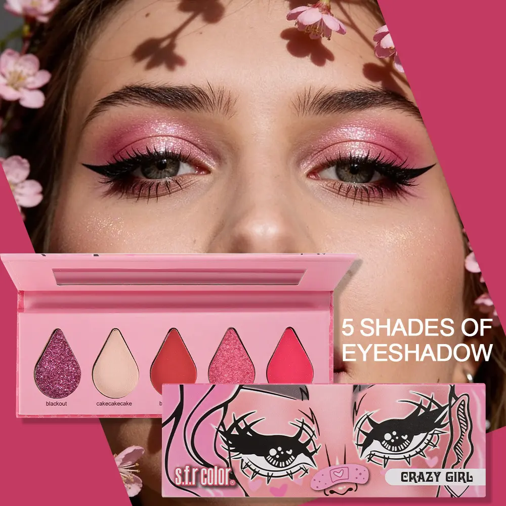 A must-have for Western hot girls! 5-color pastel eyeshadow palette｜Create sweet and cool vibe eye makeup with just one palette