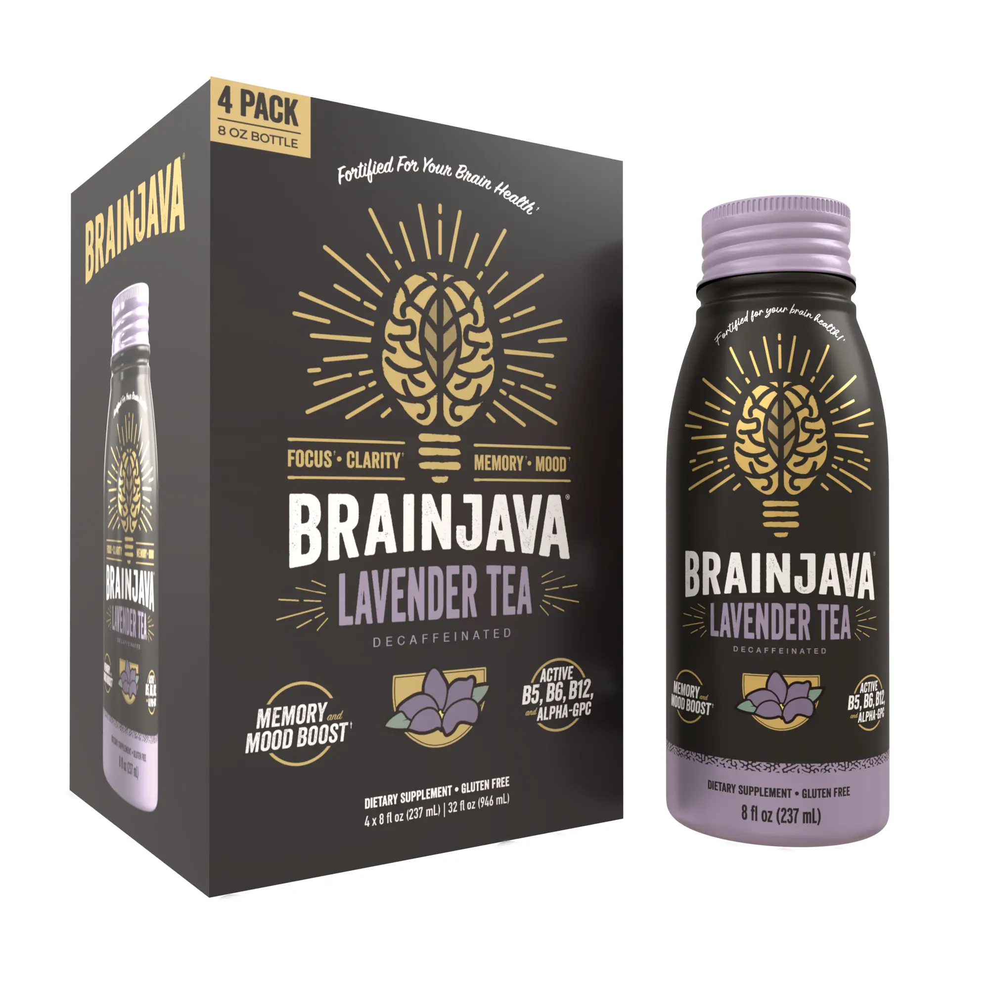 BRAINJAVA LAVENDER TEA 8 FL OZ RTD 4-pack