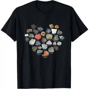 100% Cotton Geology Ores Minerals Gems and Crystals Rock Collecting gift T-Shirt
