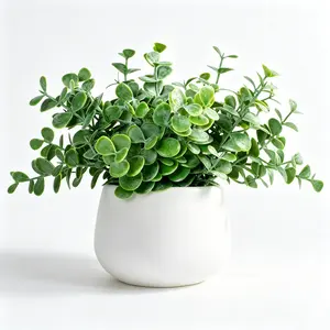 1pc Artificial Eucalyptus Plant in A White Pot; Low-maintenance and No Watering; Ideal for Living Rooms, Bathrooms and Desk Decorations; Perfect for Spring and Summer Home and Office Décor; Prop for Indoor and Outdoor Gardening Photography