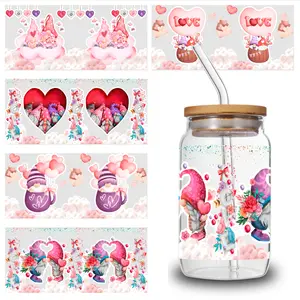 5 Sheets Troll Hearts UV DTF Stickers Transfer Sticker Decal Mug Decoration Gift Glass DTF Transfer Stickers Waterproof Rub on Transfers Waterproof Decals