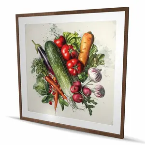 Begin Home Decor C1FM4848KSOSE5 48 x 48 in. Veggies - Red Framed Matted Print Wall Art - Home Decor Art Print