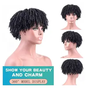 New 2pcs Men's Braided Hair Blocks, Full Head African Heat Resistant Extensions, Street Hip Hop Trendy Hairstyle