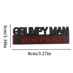GRUMPY Man Edition 3D Metal Car Emblem Sticker – Durable Badge for Cars, Trucks & SUVs