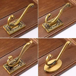 Single Antique Brass Clothes Hook For Wardrobe Wall Door