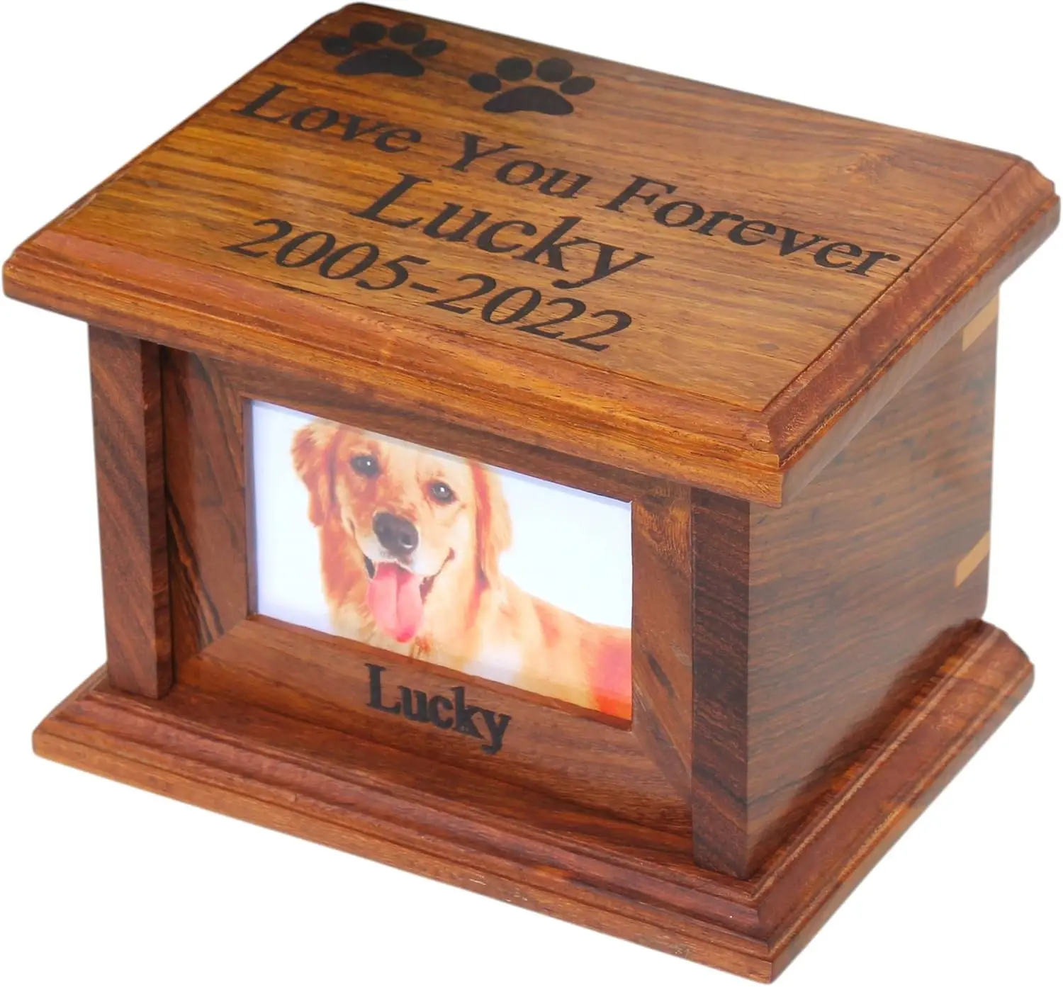 Pet urns for Dogs, Dog urns for Ashes, Wood Pet urn for Cats, Wooden urn for Pet Ashes, Keepsake for Animals, Pet Memorial (No-Text)