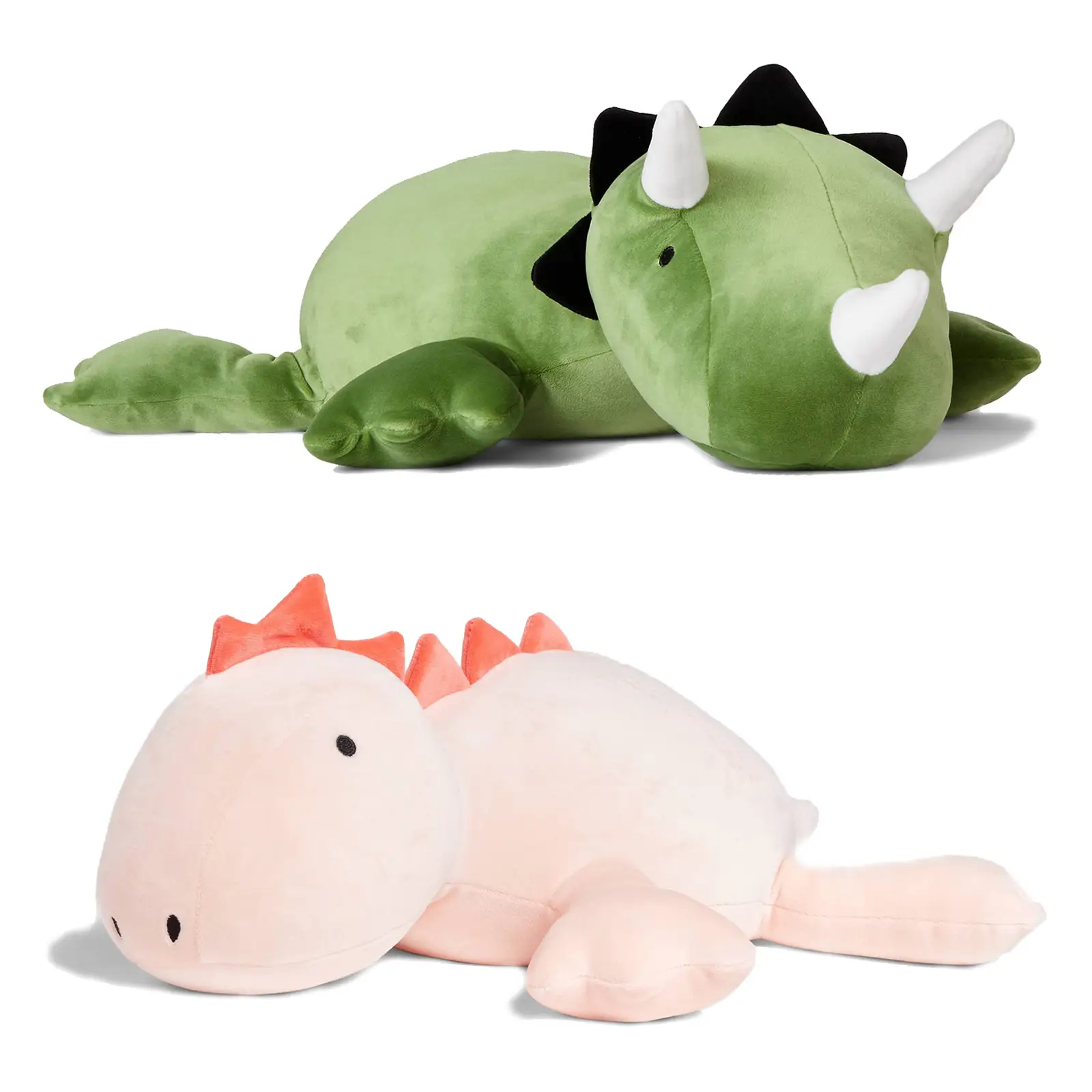 1.4 LB Weighted Stuffed Triceratops,Stegosaurus Animals Plush - 16 Inch Squished Long Dinosaur Jumbo Pillow - Kawaii Plushies Hugging Toy Gifts for Ki