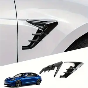 2Pcs Side Camera Protector for Tesla Model Y HW4.0 2024-2025 - Gloss Carbon Fiber Pattern Anti-Scratch Cover, Sleek Vehicle Accessories Exterior Styling, Durable Upgraded Car Decoration