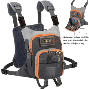 Fly Fishing Chest Pack Vest Bag, Tackle Organizer Can Storage 2 Fly Boxes, Outdoor Fly Fishing Bag, Fishing Gear Storage Chest Pack,Fly Fishing Pack - Chest Pack with Work Station Lightweight Tackle Fishing Bag with Quick-Release