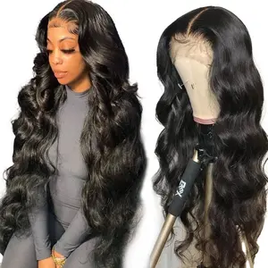 Fashionable Lace Front No Glue Hair Rollers - Long Wavy Synthetic Wig with Big Loose Curls for Stylish Look Deep Wave Glueless HD install