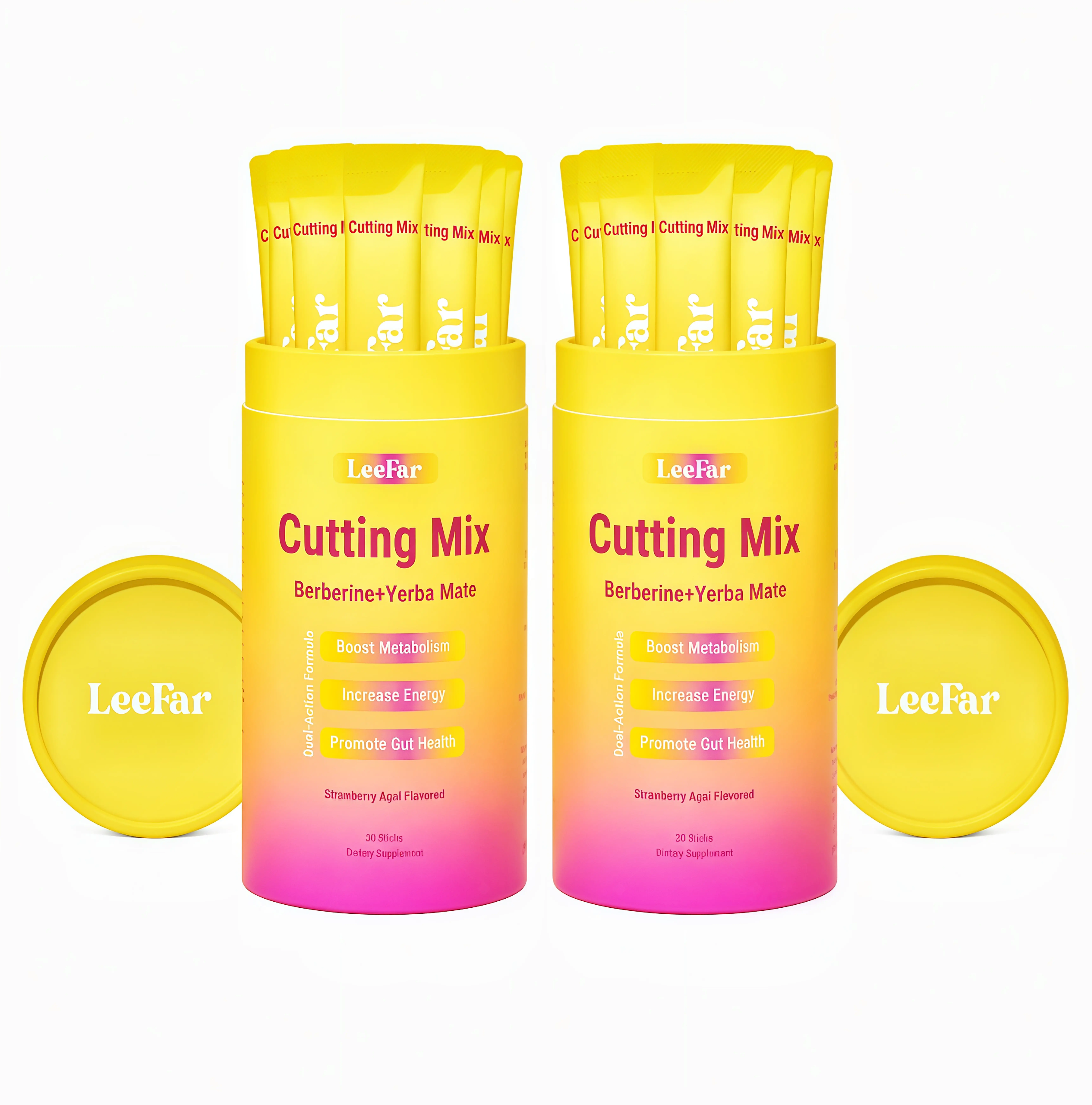 2 Piece LeeFar Cutting Drink Mix – | SD Strawberry Açaí Flavor – | (30 Servings)