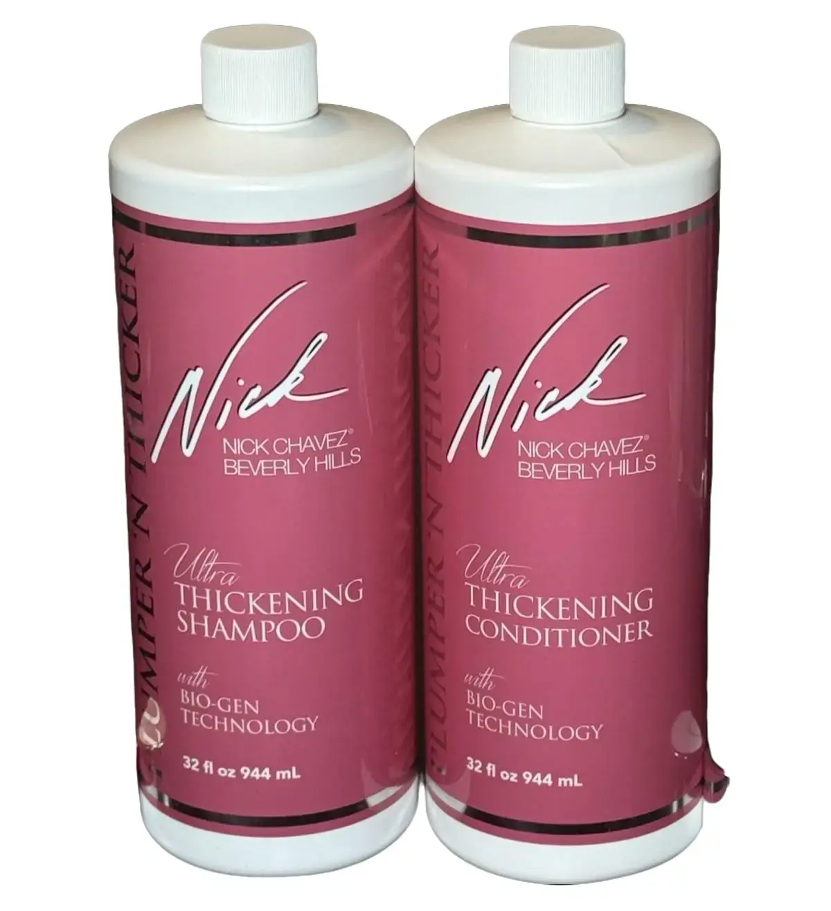 Nick Chavez Plump N Thick Shampoo & Conditioner Set 32oz – Thickening Volumizing Hair Duo