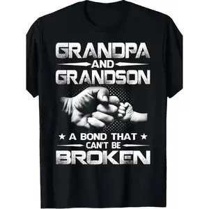 clothing merch Grandpa & Grandson Bond T-Shirt - Heartwarming Family Love,, Comfort Fit, Breathable Cotton, Casual Summer Wear