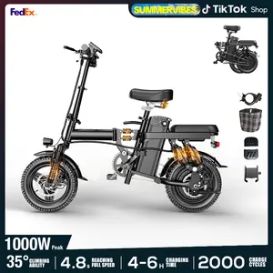 Summervibes Black Technology Electric Folding Bicycle 500W Motor 48V 15Ah Battery 14-Level Shock Absorption 80Km Range Dual Disc Brakes UL2849 Certified Hardcore Cycling Bikes outdoorfun sport