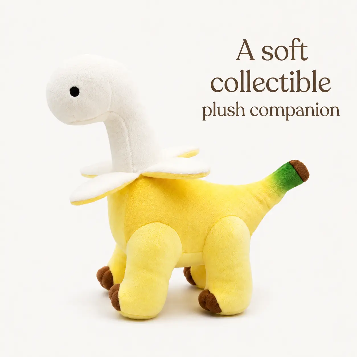 Cute Banana Brontosaurus Plush Decor, Soft Long-Neck Dinosaur Decorative Accent for Bedroom, Sofa, Shelf, Party Display and Gift