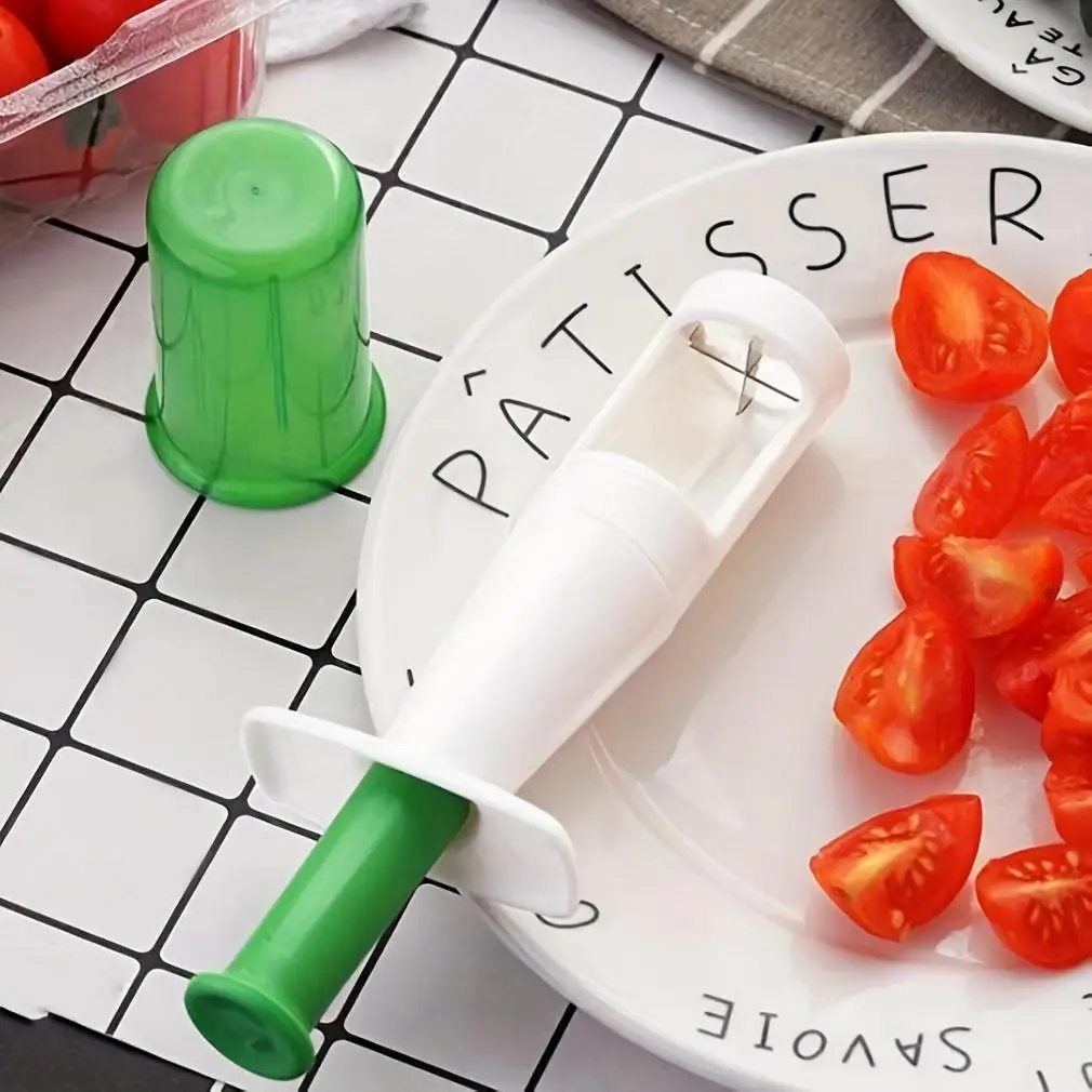 Cherry Tomato Slicer, 1 Count Manual Grape Slicer, Grape Cutter, Multifunctional Grape Cutter, Small Fruit Cutter, Fruit Cutting Tool, Kitchen Gadget,