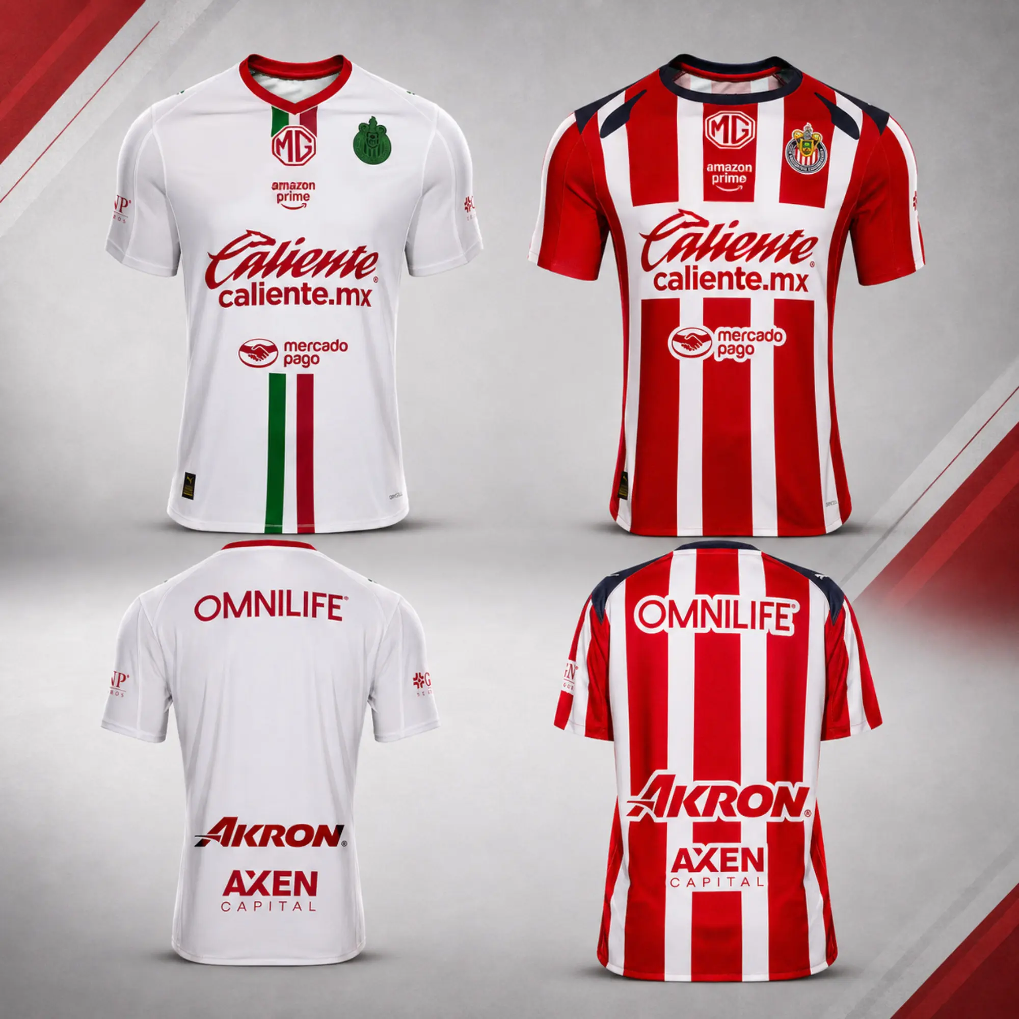 Chivas 2026/27 Home & Away Soccer Jerseys, Sizes XS-5XL, Red White and Navy Short Sleeve Football Shirts, Lightweight Breathable Quick-Dry Liga MX Fan Tops for Men and Women, Game Days, Training, Outdoor Sports, Casual Wear and Everyday Use and Trips