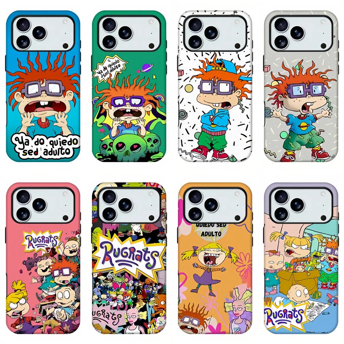 Rugrats Chuckie Cartoon Print Phone Case, 90s Kid Character Full Print Shockproof phone Case, Colorful Retro Childhood Aesthetic Shell for iPhone11 12 13 14 15 16 17 pro max and Samsung S24-S26 .Perfect for Her/Him Girly Phone Caseslovely stylish gift